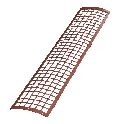 ТН ПВХ 125/82 мм, защитная решетка водосточного желоба 0,6 м, красный, шт. - 1